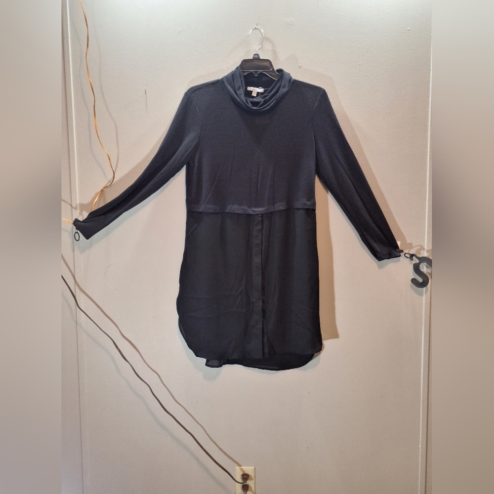 NWT, Fever Turtleneck, Chiffon Bottom 1/2, Buttondown Long Sleeve Shirt Dress